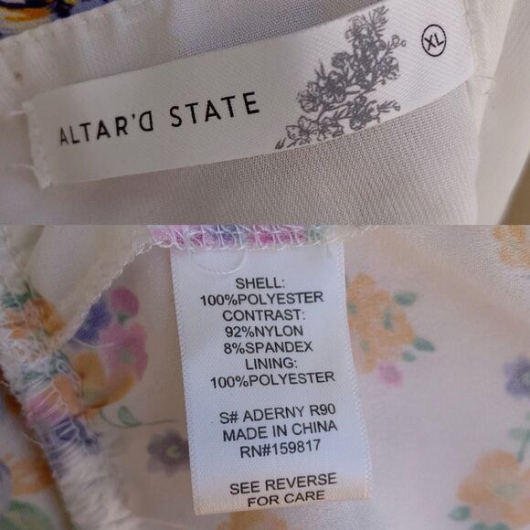 Altar'D State Mini Dress XL Aderny Patchwork Floral Ruffle Short Cottagecore - Picture 8 of 8
